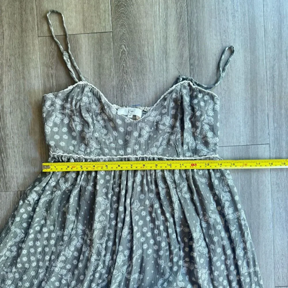 Klesis Printed Sleeveless Jumpsuit Boho Olive Hippie Sz M Wide Relaxed Fit - Picture 7 of 12